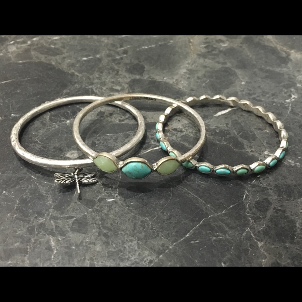 Lucky Brand distressed bangle set